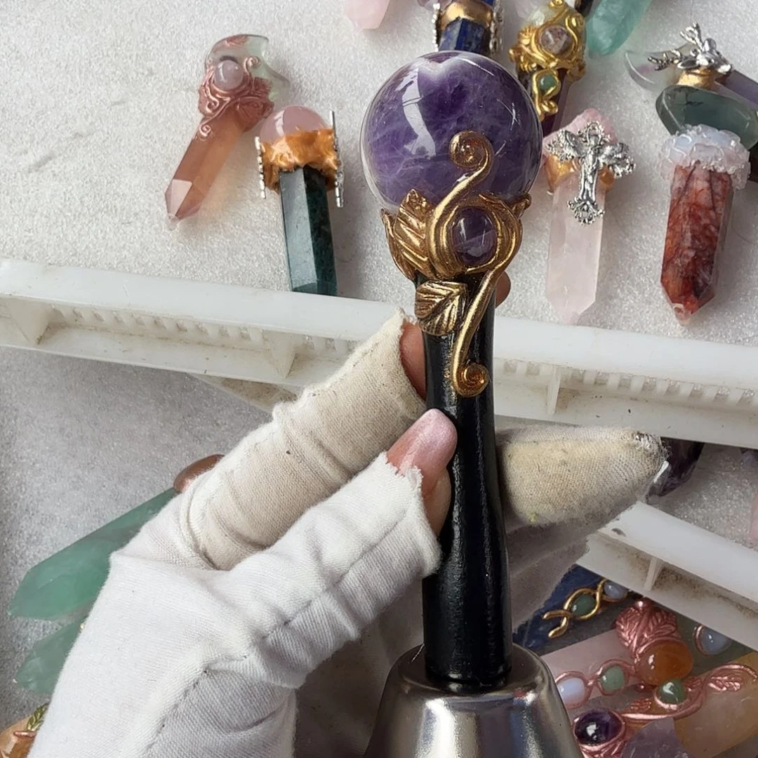 水晶手链22K金镶嵌紫水晶