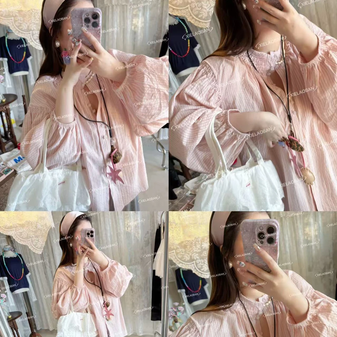 All in #粉红世家 条纹上衣F3401