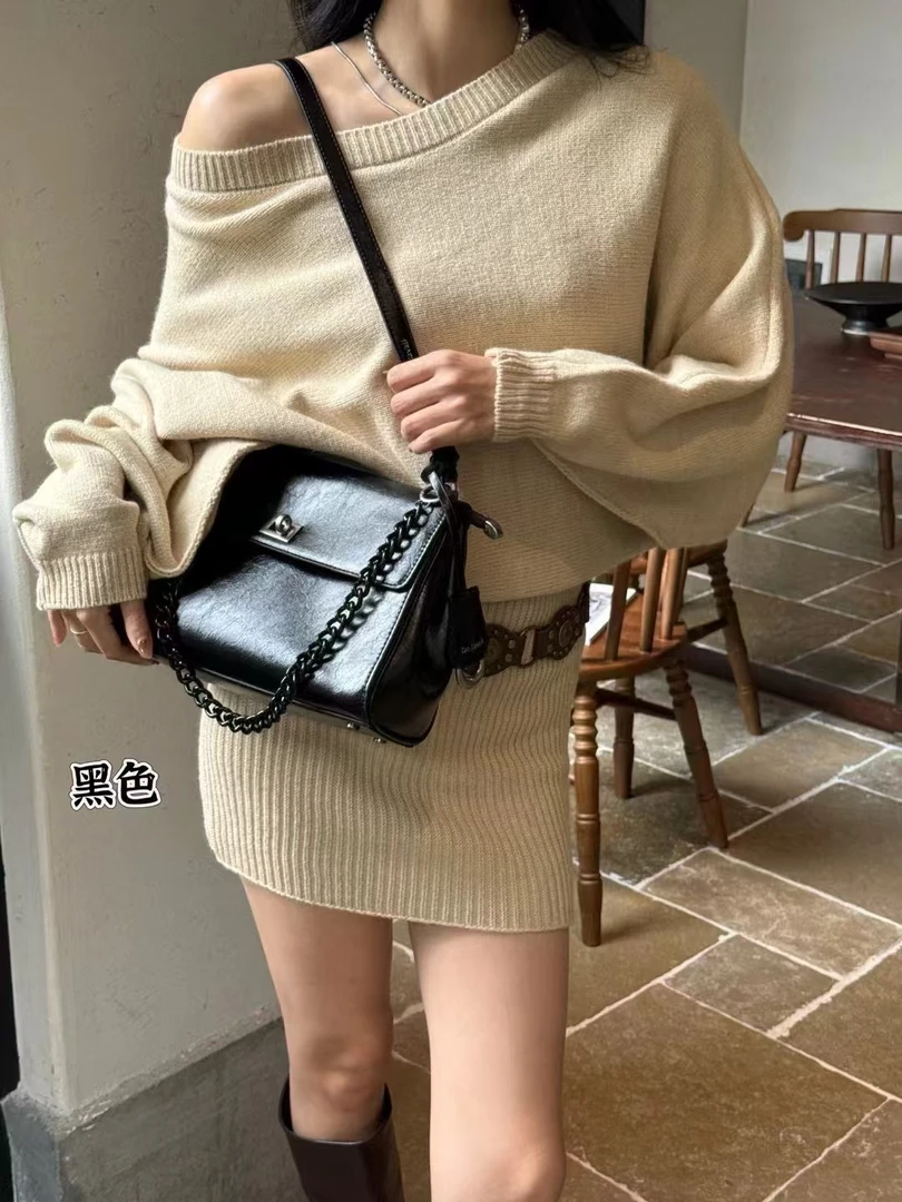 7398#黑色【尺寸：长27宽8高19】潮流气质百搭时尚女士单肩包