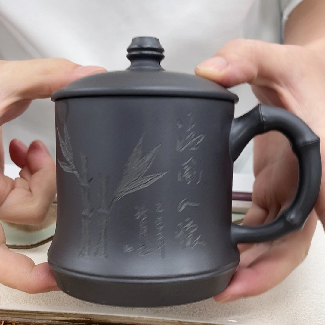 茶杯紫砂石黄清风入怀