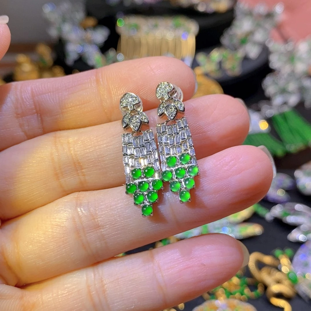 吊坠(不含链)银S925镶嵌翡翠