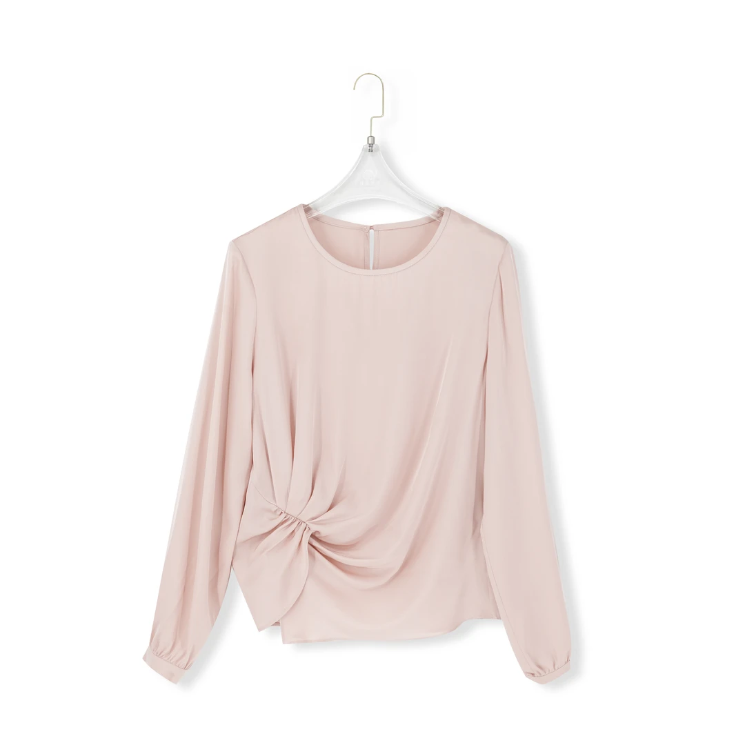 【思思心选】新款桑蚕丝长袖衬衫休闲宽松女士简约气质上衣S2001