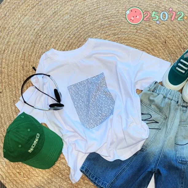 【杨少华服饰】短袖T恤中大童夏季休闲韩版ins时尚圆领25072
