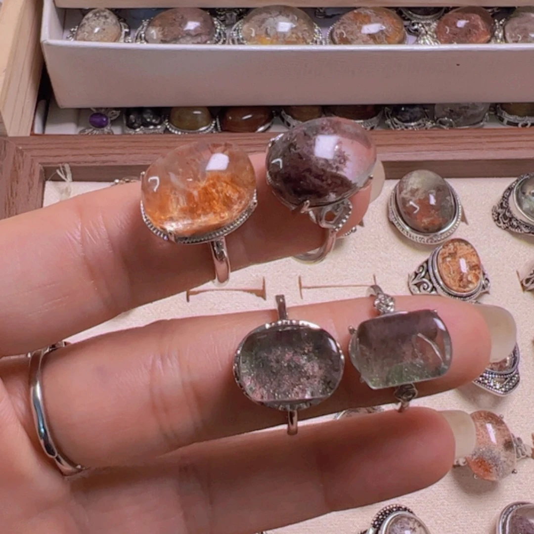 水晶手链银S800镀金镶嵌美***士