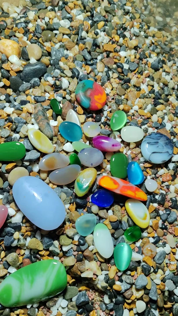 无品牌精美彩石猫眼石石头奇石盆景石装饰造景以直播间讲解为准