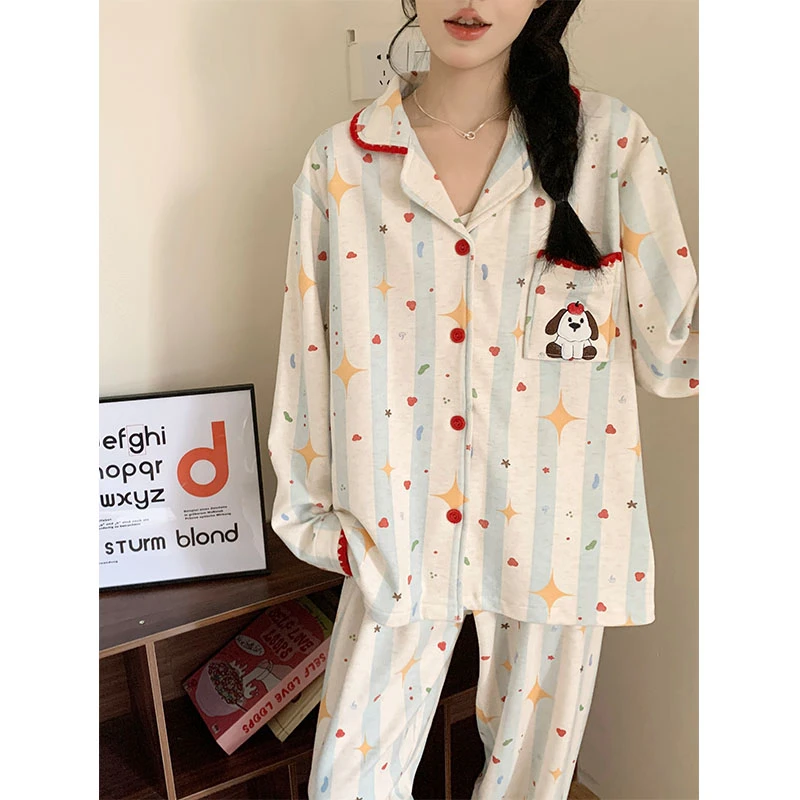 羊绒睡衣女秋冬季加厚保暖德绒日系可爱童趣风2025新款家居服套装