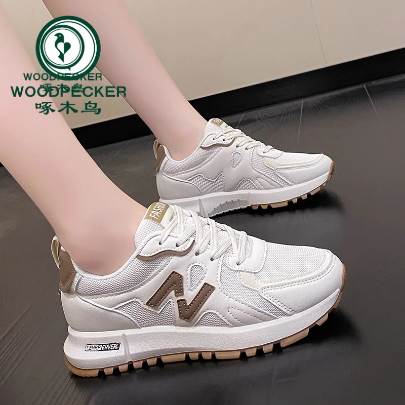 啄木鸟女鞋2024年新款春夏季百搭防滑休闲运动女鞋软底轻便跑步鞋