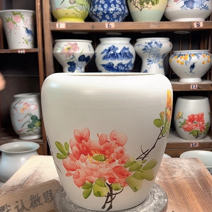 陶苹果红牡丹陶瓷