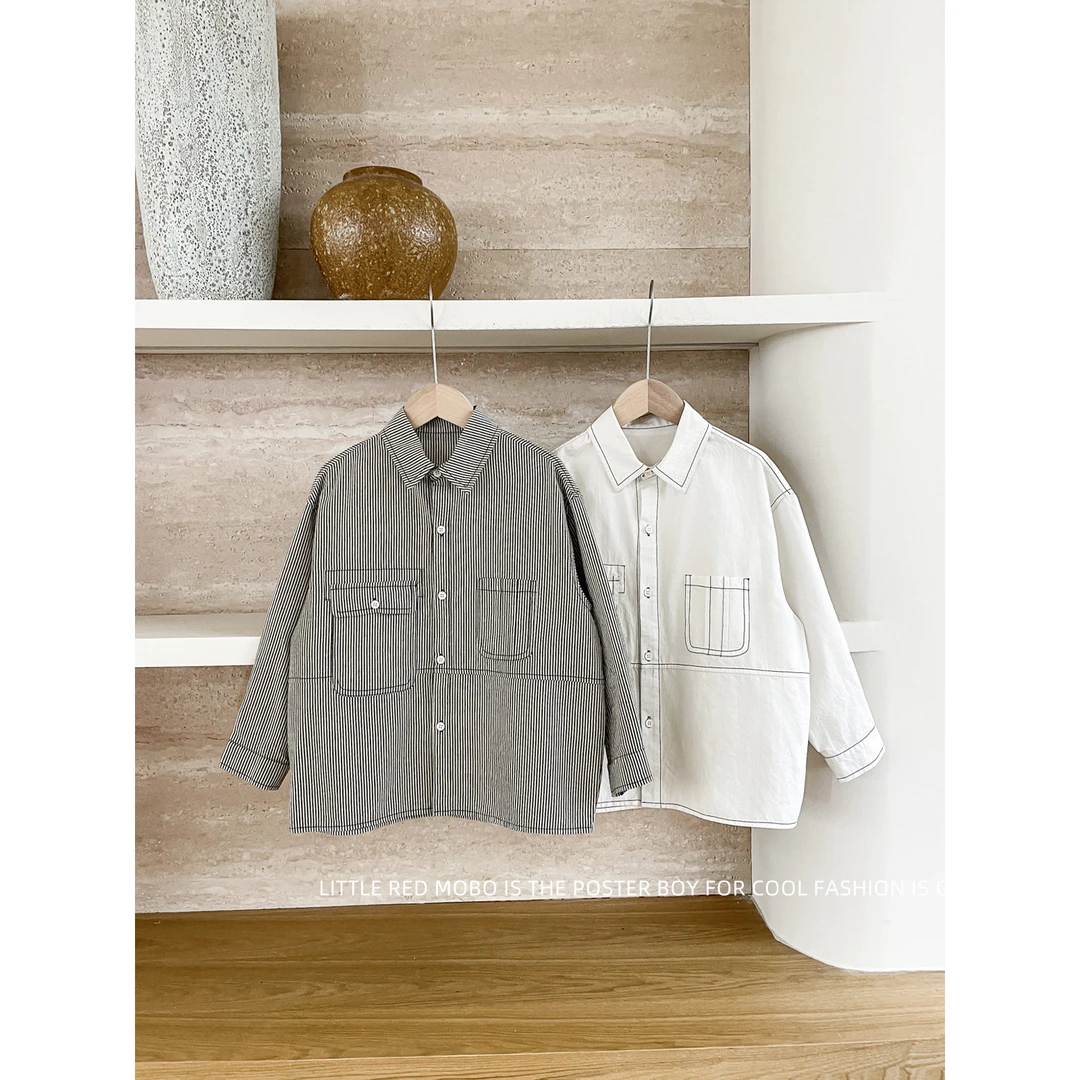 【现现】童装男童长袖衬衫2025春秋新款儿童上衣外套MMY831038