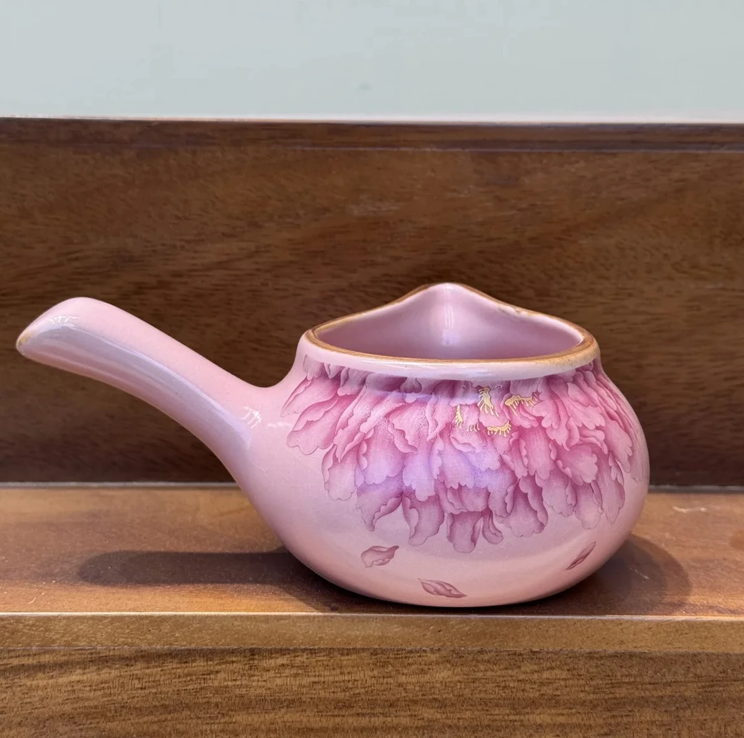 粉汝万花侧把公道杯200毫升开片可养