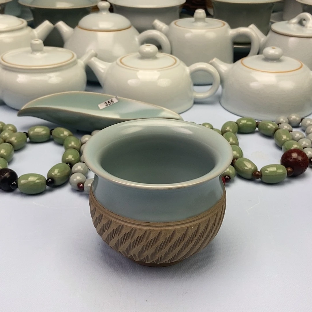 杯仿古重工跳刀卢施杯原矿原釉原产地