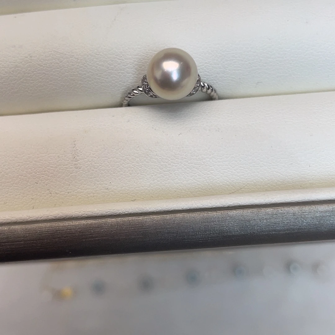 海水珍珠戒指银S925镶嵌