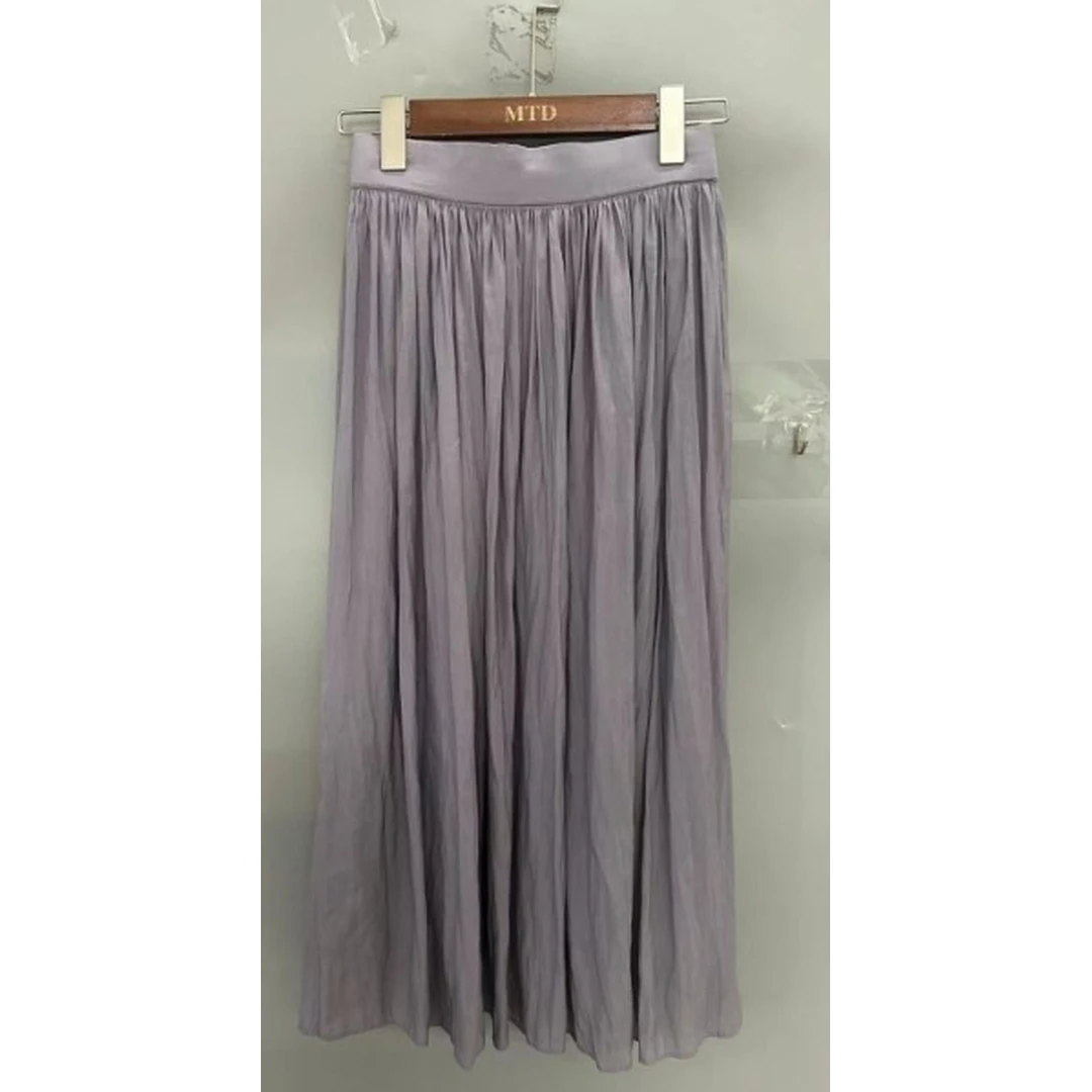 【Montendre】夏季新款 A 半身裙新中式雪青半裙高腰休闲气质