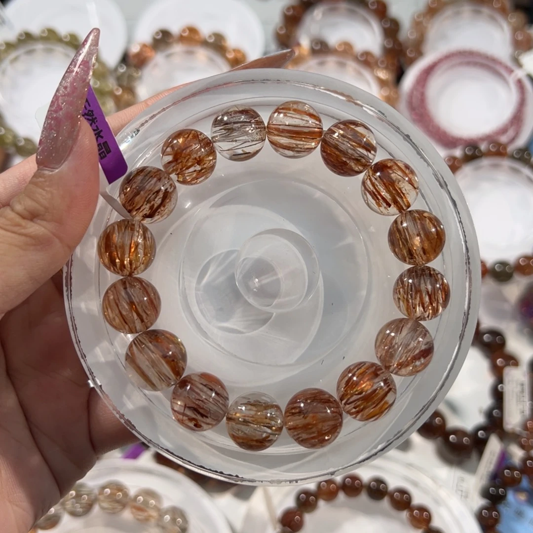 水晶手串未镶嵌黑金超七13