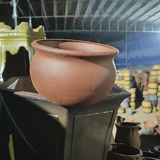 陶罐口径17高12素8个口不圆