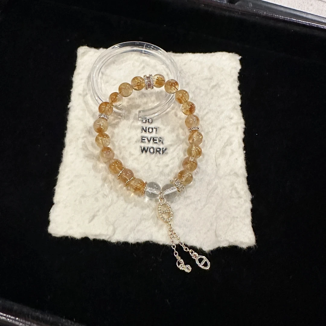 D04 8mm黄塔➕顶珠8mm白水设计款手串 颜色微差