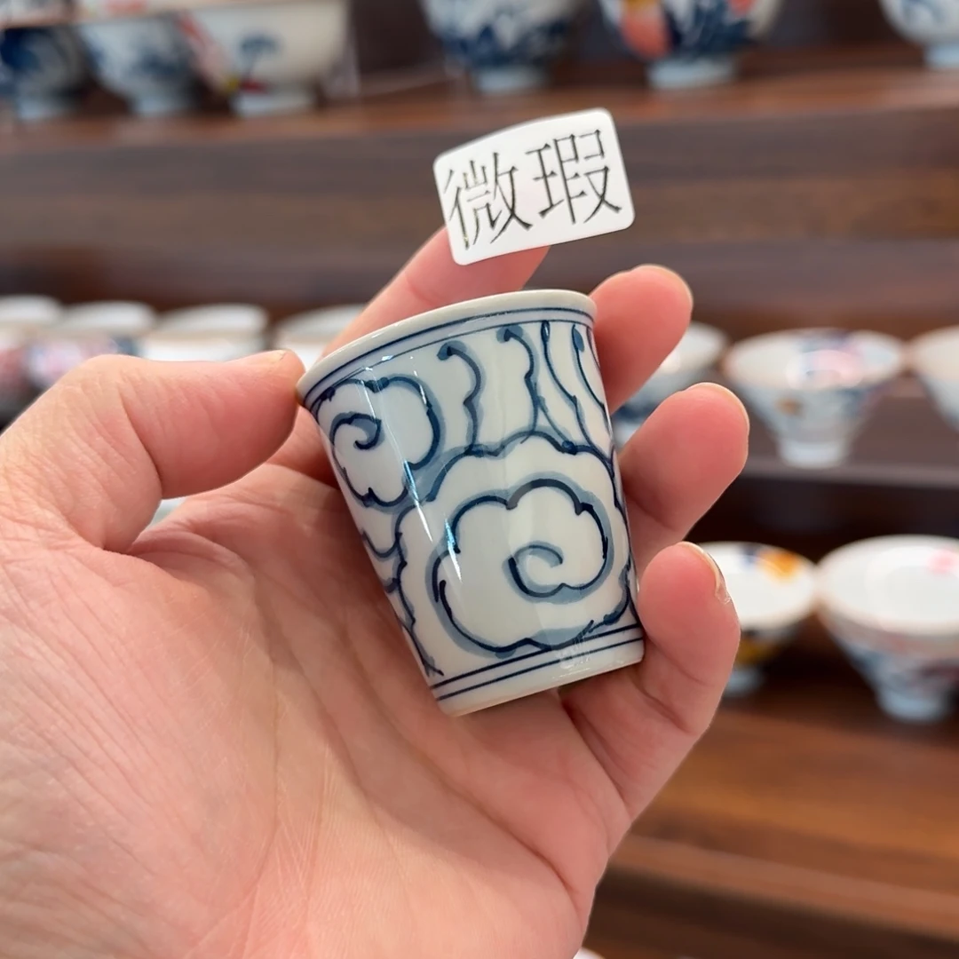 釉下手绘茶具微瑕