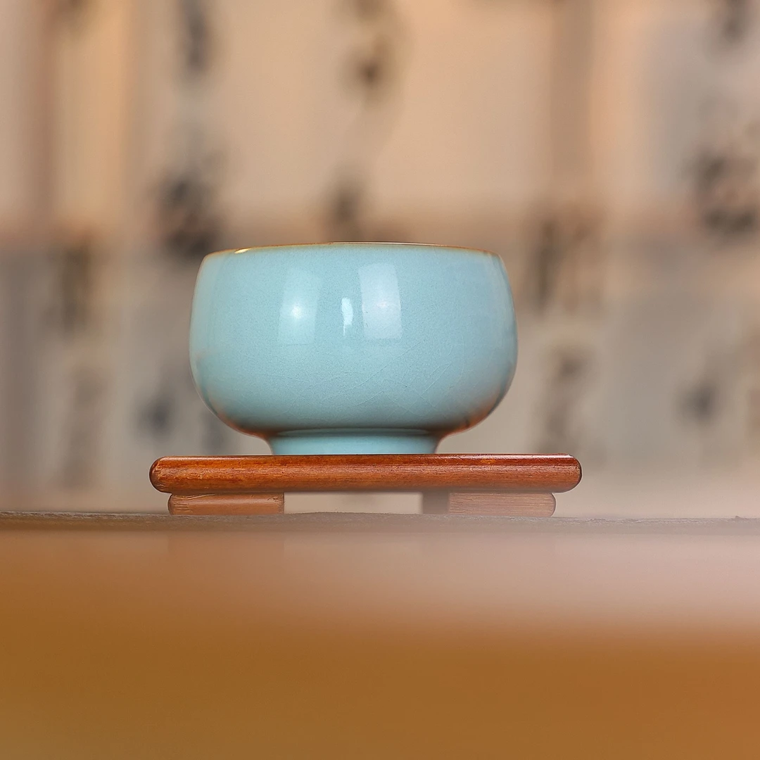 廷怀亲工手作禅定杯纯手工主人杯天青色