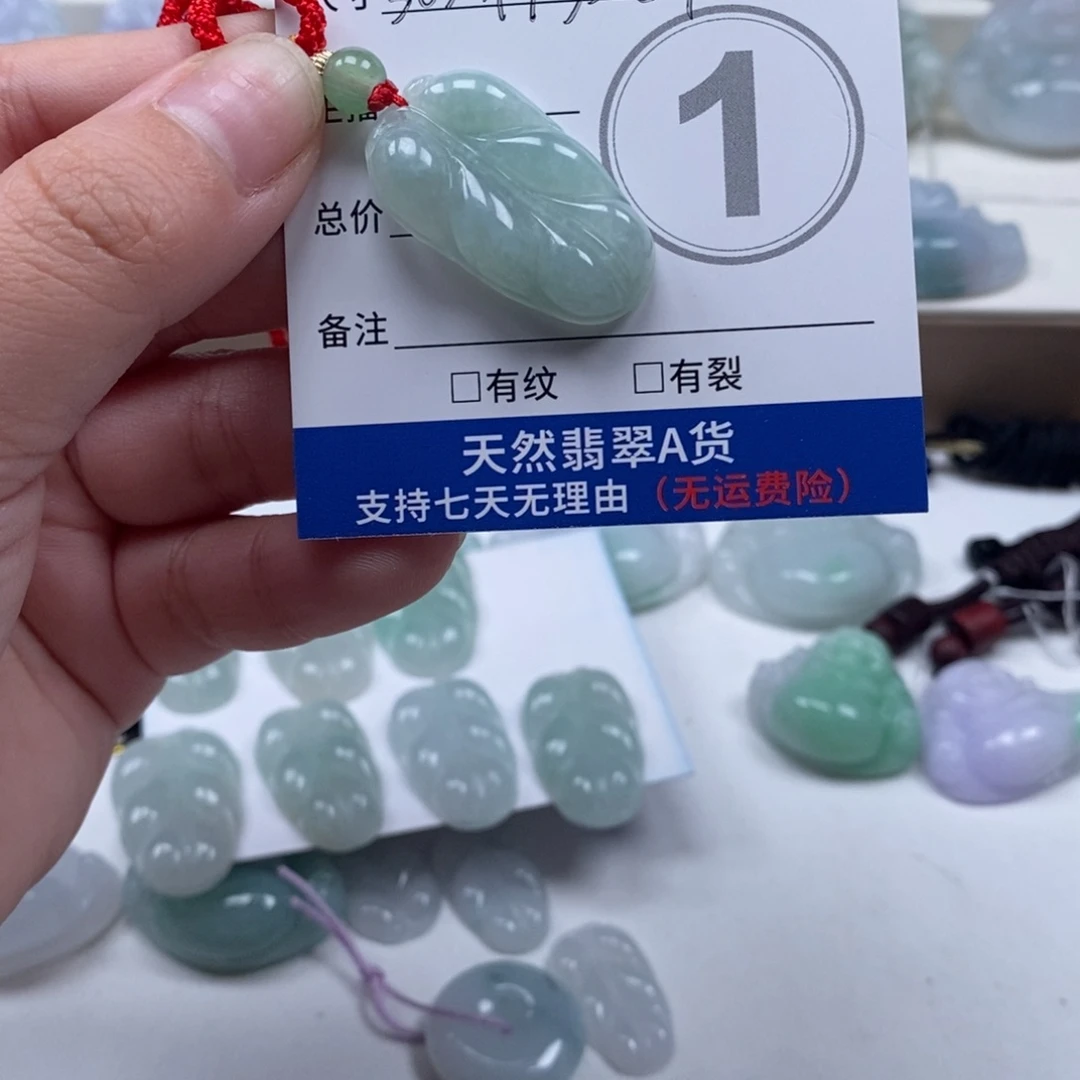 草***B翡翠未镶嵌颈饰天然翡翠