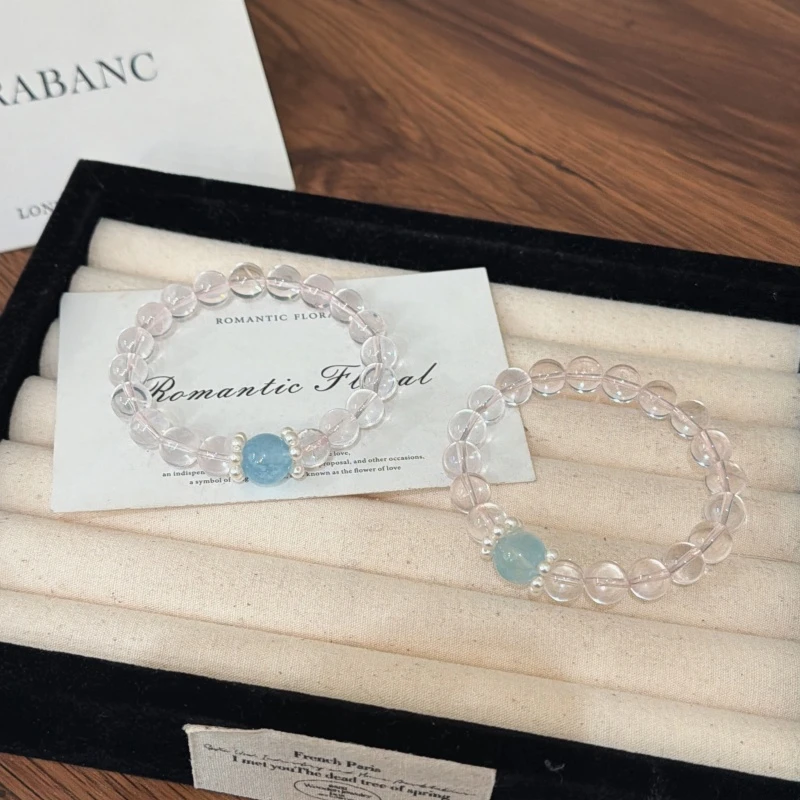 X2922墨粉海蓝宝手链高端轻奢手串多样性发一