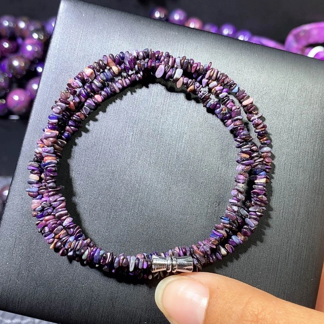 苏纪石（舒俱来）未镶嵌南非舒俱来碎石项链