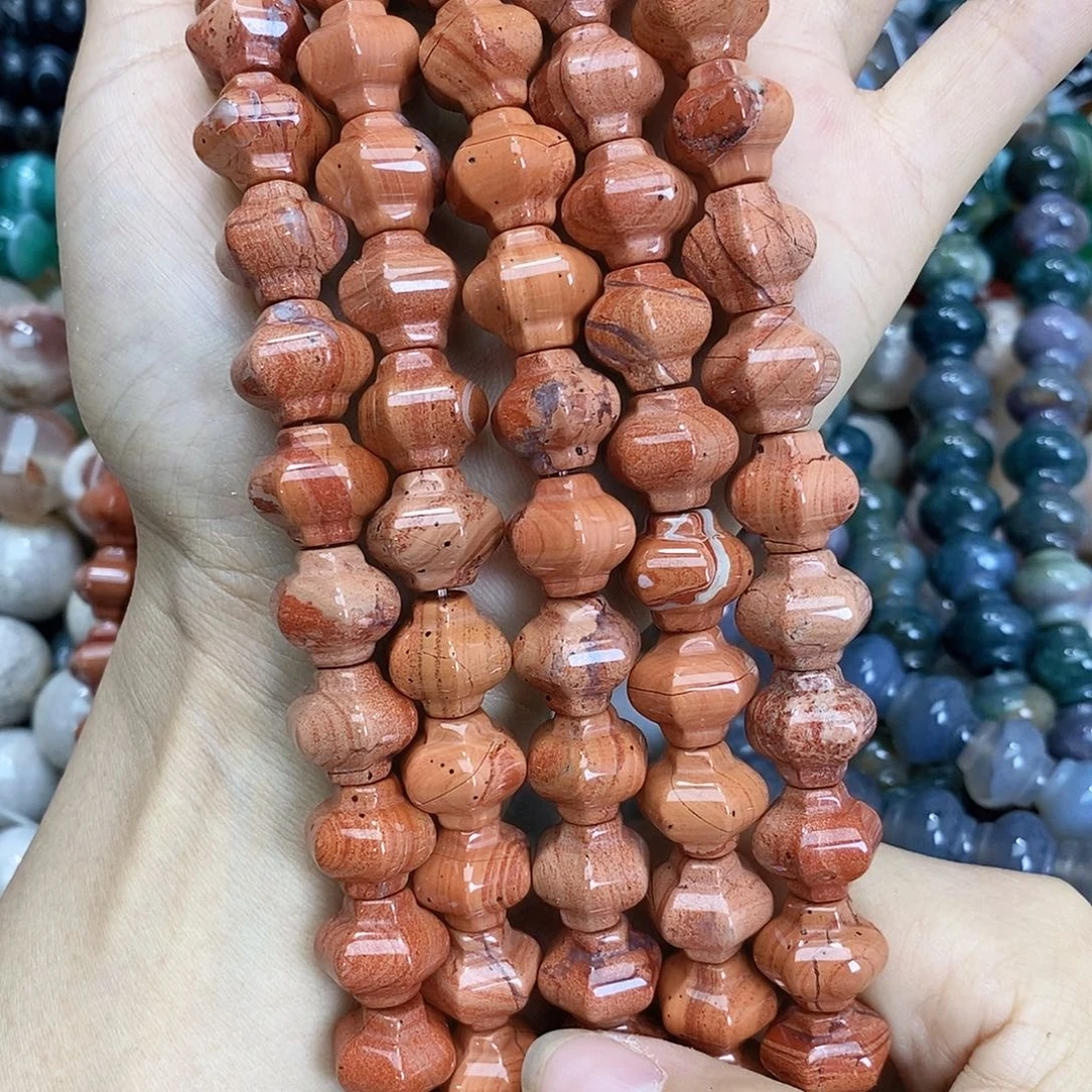 玛瑙/玉髓未镶嵌珠宝半成品红石随机一条装散珠