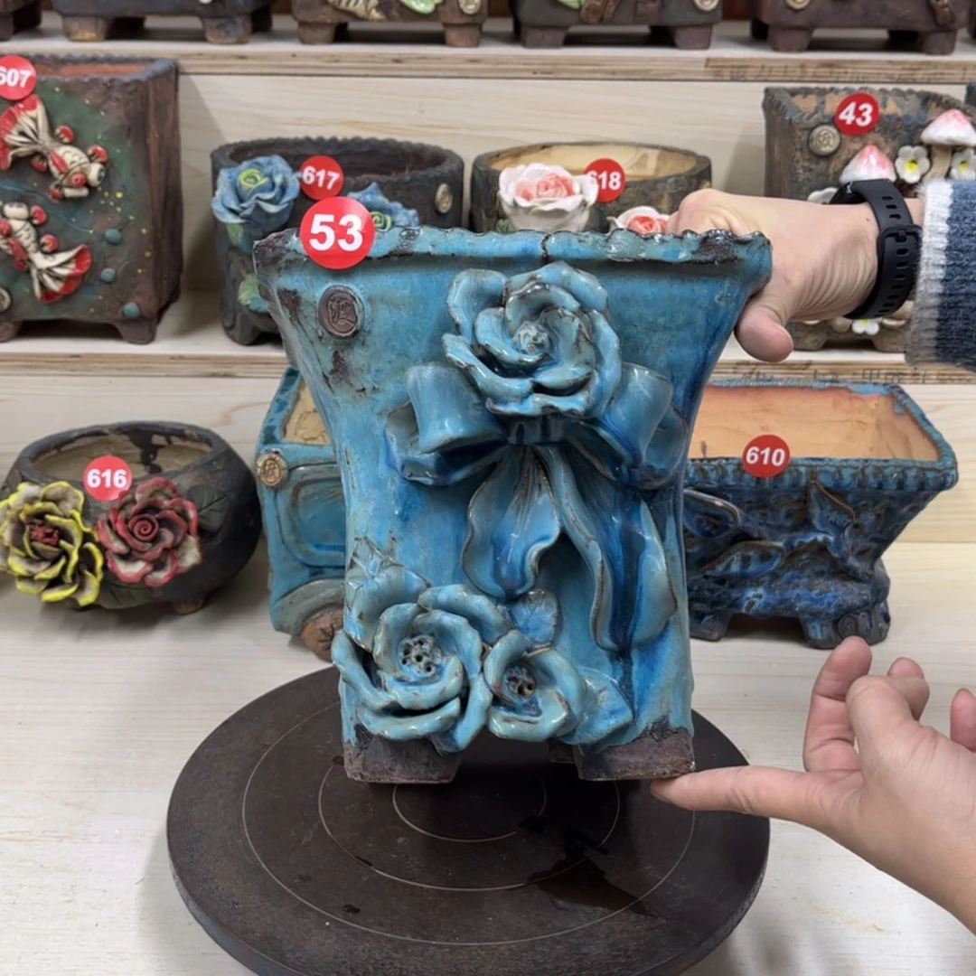 【闪购商品】紫砂花盆53微瑕号内口17.5外高20.5