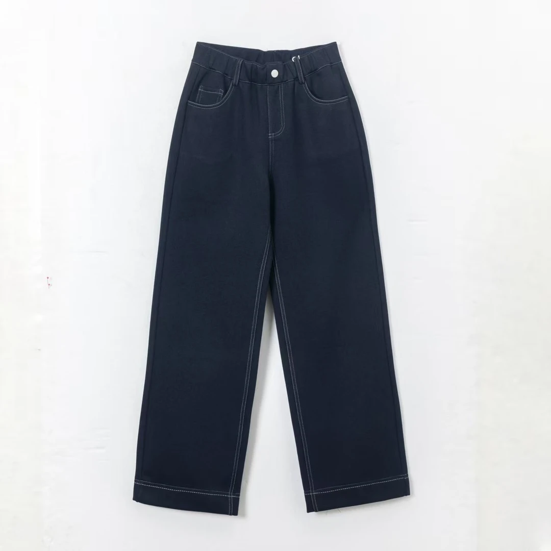 2025秋冬定制-高腰亲肤舒适显瘦直筒裤丹宁风牛仔裤