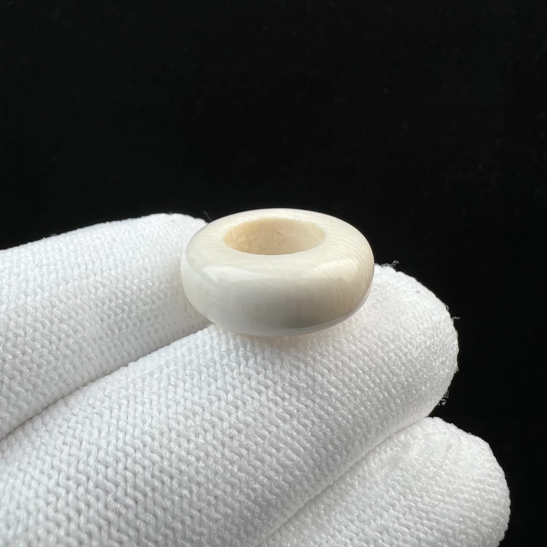 S1296天然猛犸牙跑环戒指内径9.9mm支持鉴定 假一罚四