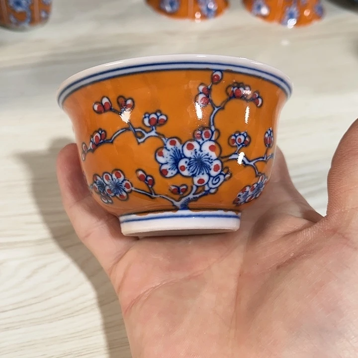 瓷片/////景德镇陶瓷杯子。红。