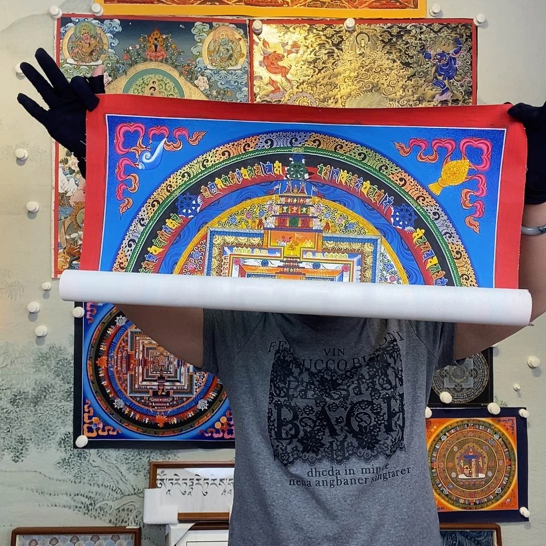 卷轴画纯手绘坛城坛卡50厘米左右