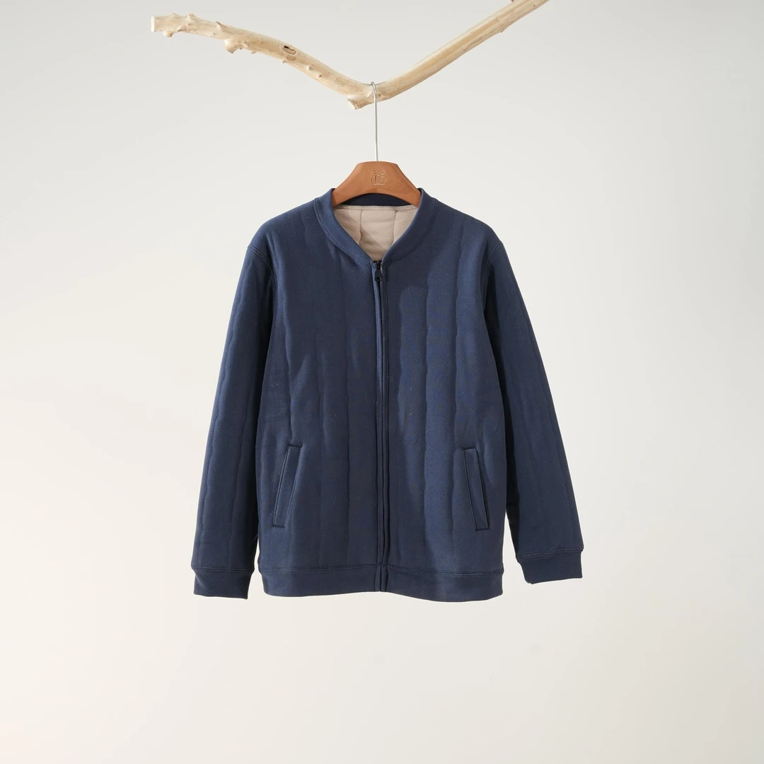 西子/男款秋冬加厚夹羊毛保暖内衣夹袄打底开衫短外套/WTXY0003