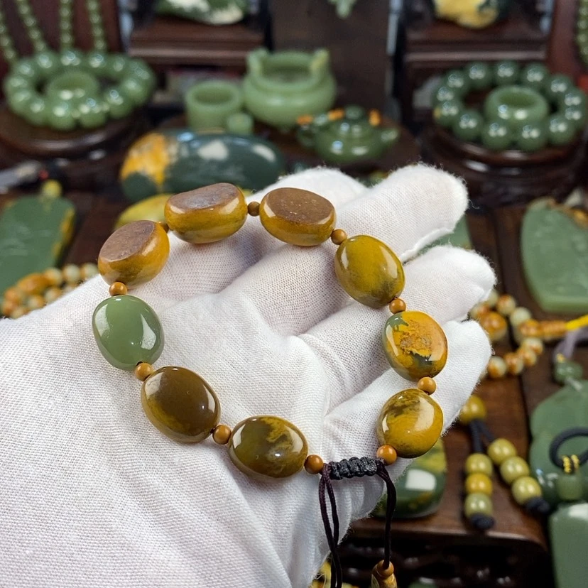 【闪购商品】岫岩河磨玉（透闪石质玉）手链未镶嵌