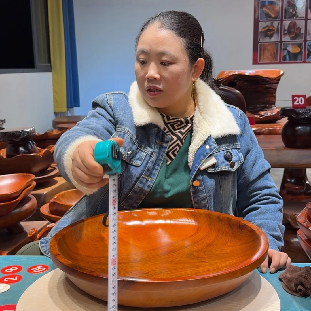 木香樟实木大圆形果盘