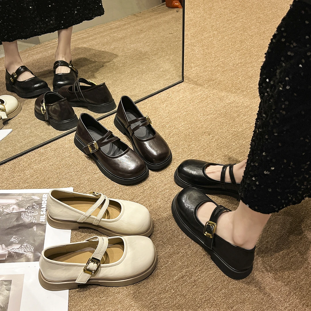 百搭软底玛丽珍小单鞋女2025春季新款法式配裙子浅口芭蕾鞋复古