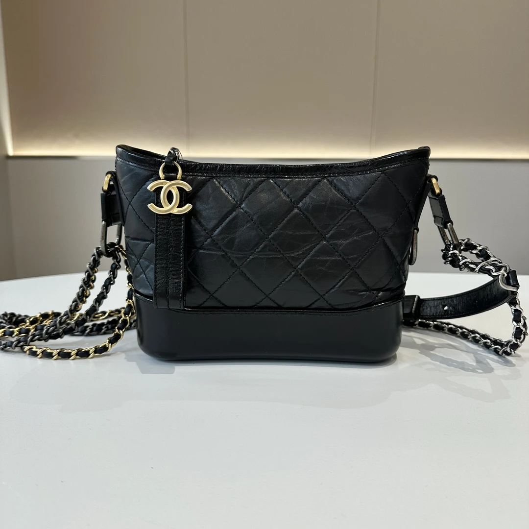 95新 Chanel/香奈儿 小号流浪包 小牛皮链条单肩斜挎包