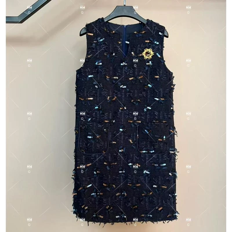 【L姐】不褪色复古风显瘦默认款式连衣裙女装轻奢秋冬时尚 H-1501