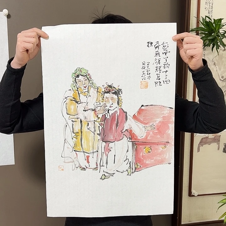 大***妈国画林立仁  手绘原创