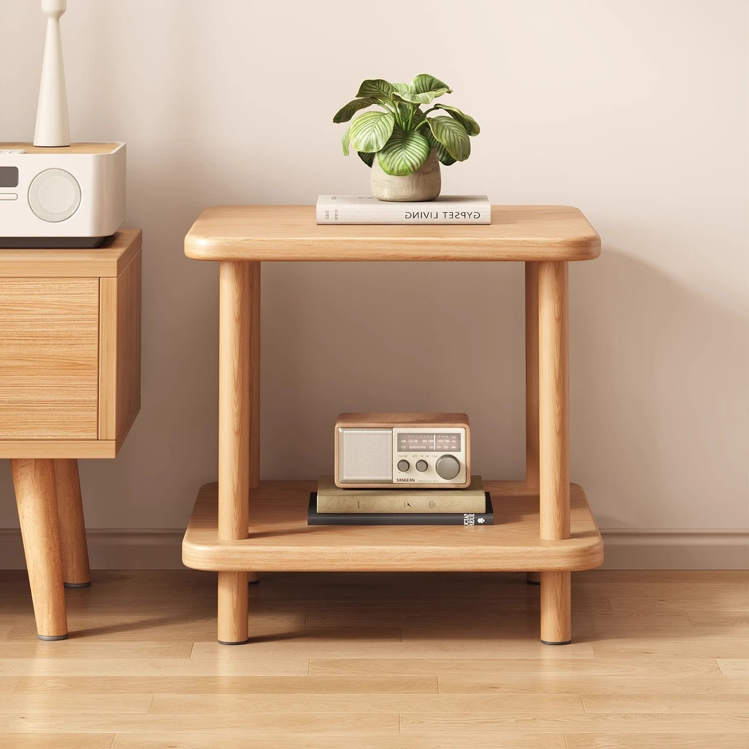 新中式床头柜替代品25新款实木腿家用卧室小型迷你床边柜子置物架