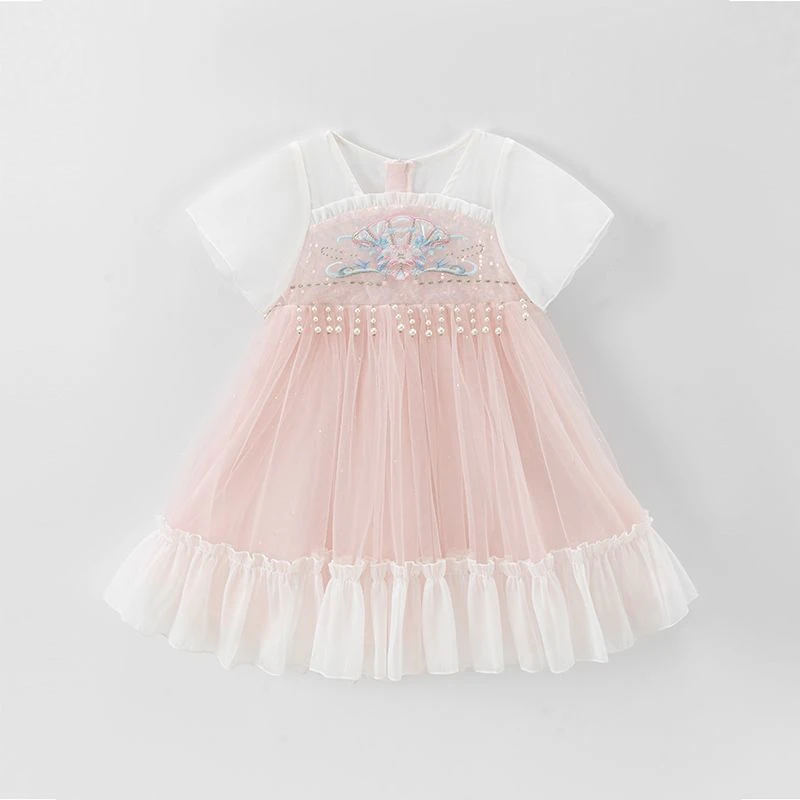 唐机豆豆女童连衣裙公主裙反季清仓公主洋气裙子儿童新中式仙女裙