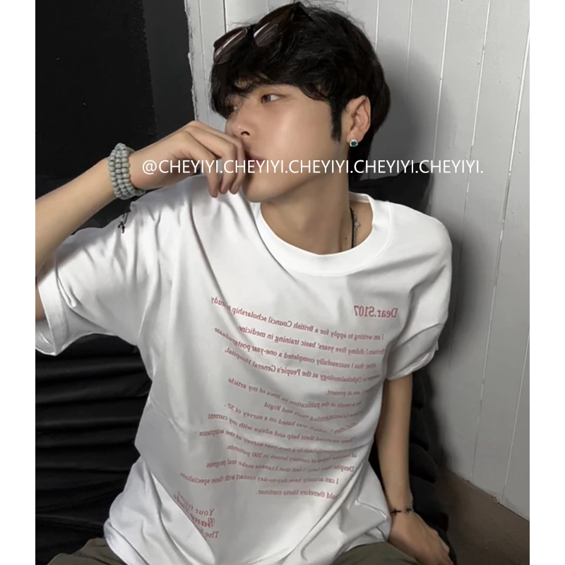 [CHEYIYI]美式ovresize宽松重磅纯棉男女慵懒印花短袖T恤衫