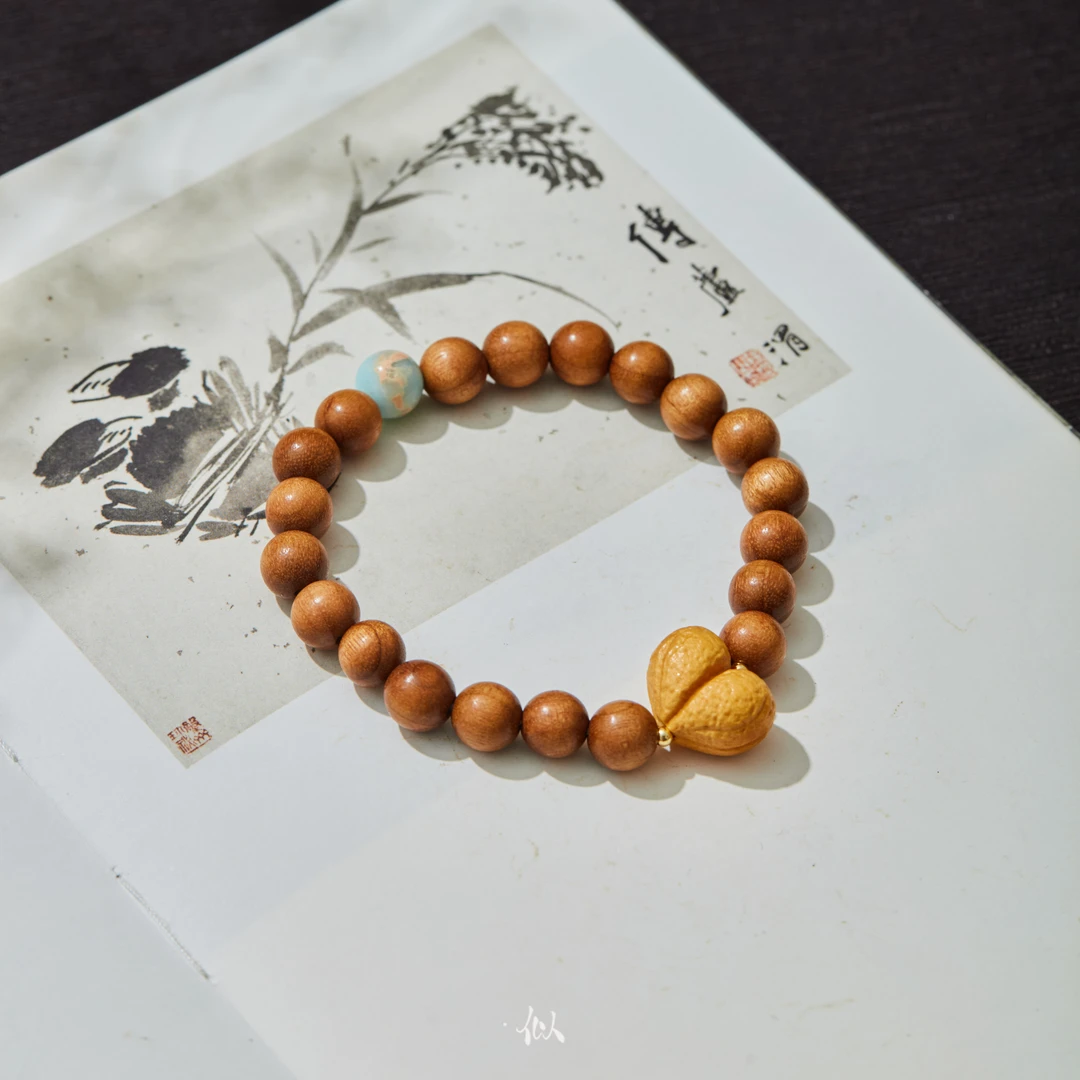 L【落亭】·似梓珠宝 · 金丝楠木爱心手串 SZCC810354