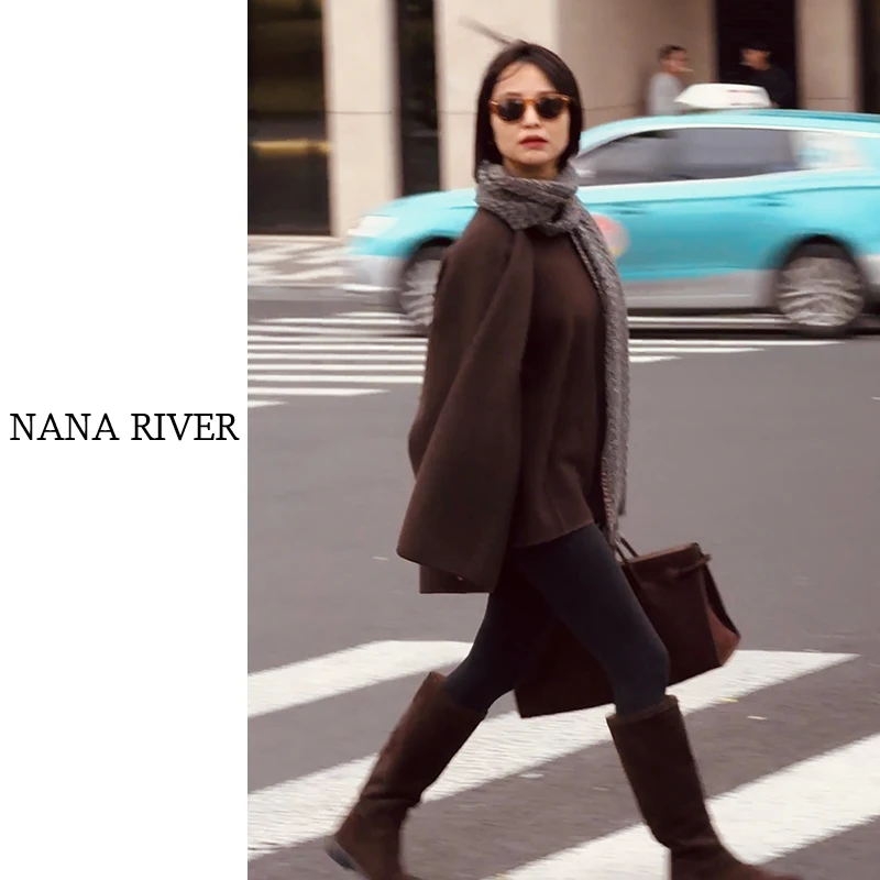 【砚秋风】羊毛保暖外套百搭温柔风极简加厚毛呢上衣外套