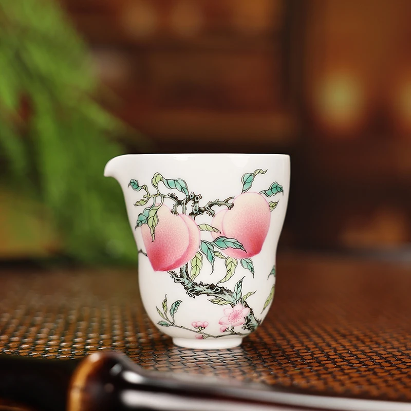 【墨舍珍藏】三桃福禄公杯家用（moshe1001）景德镇手绘手工茶具茶道
