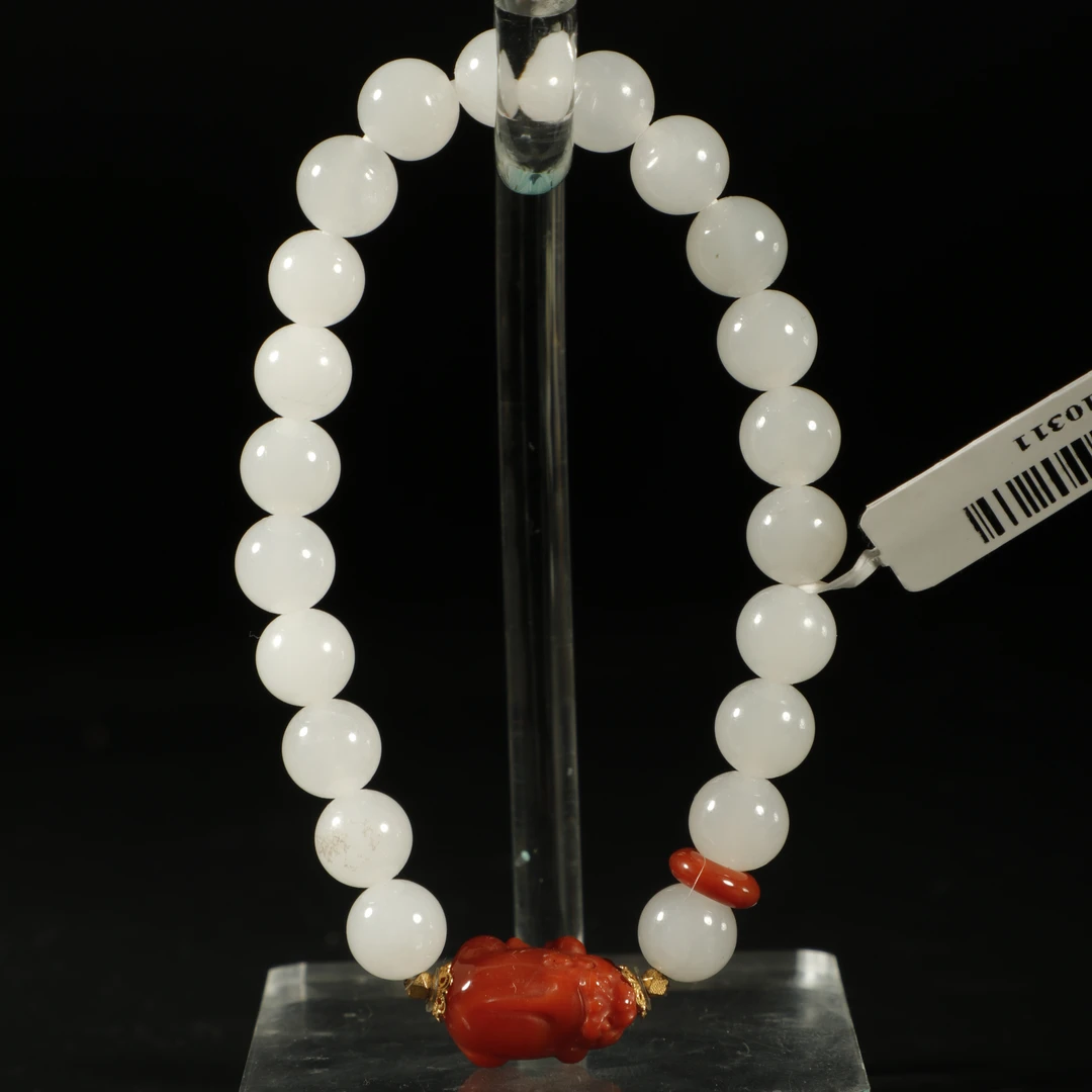 lot8830 和田玉白玉手串/云南典藏