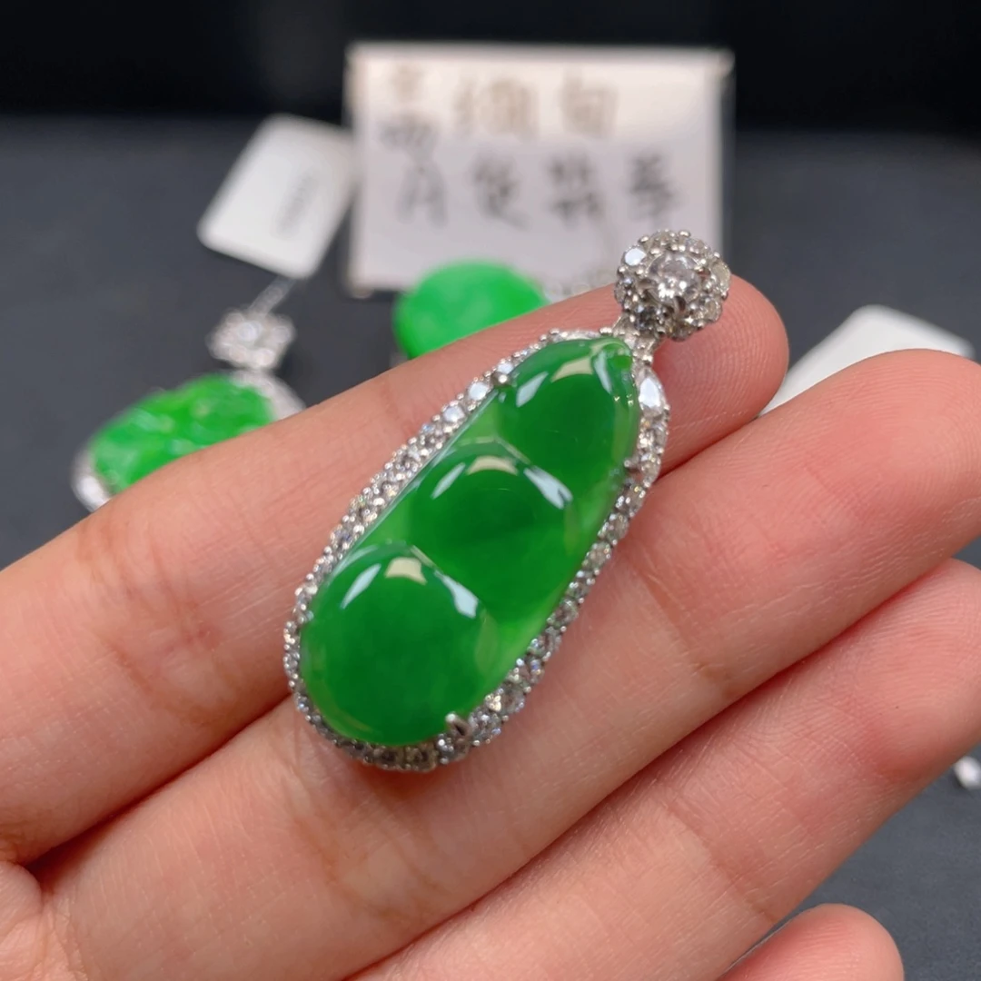 翡翠银S925镶嵌吊坠(不含链)