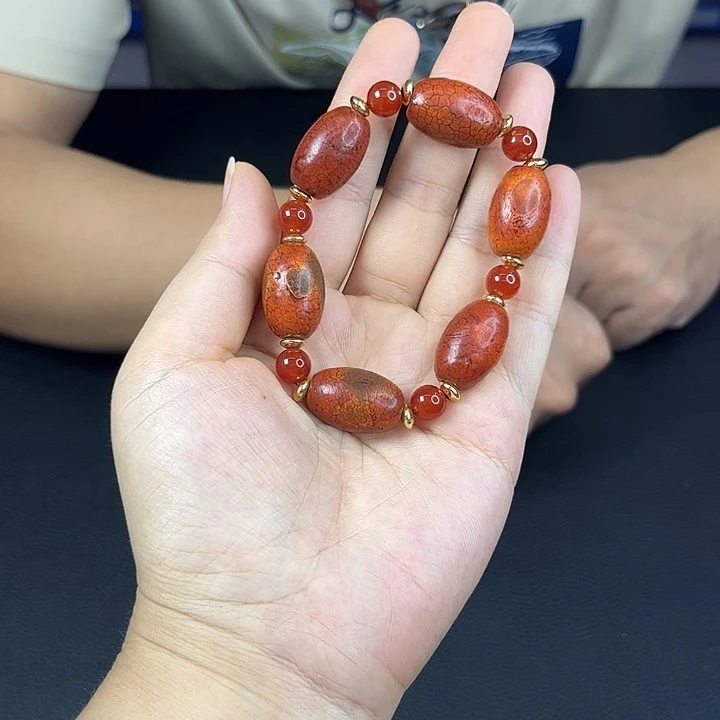 玛瑙未镶嵌手饰T45牛黄玛瑙手串