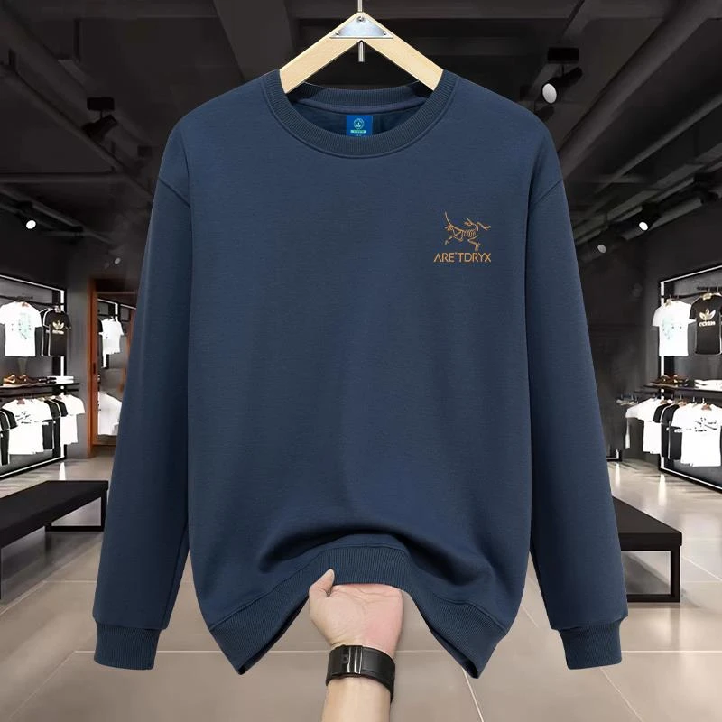 【TQUX港奢男装】2025秋冬季新款美式品质轻奢圆领卫衣男士宽松长