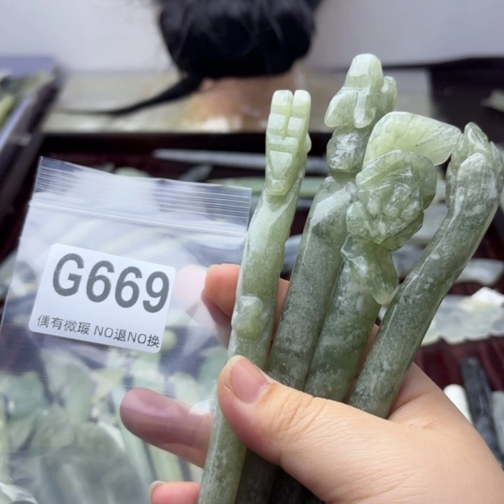 蛇纹石玉发饰合金?**?