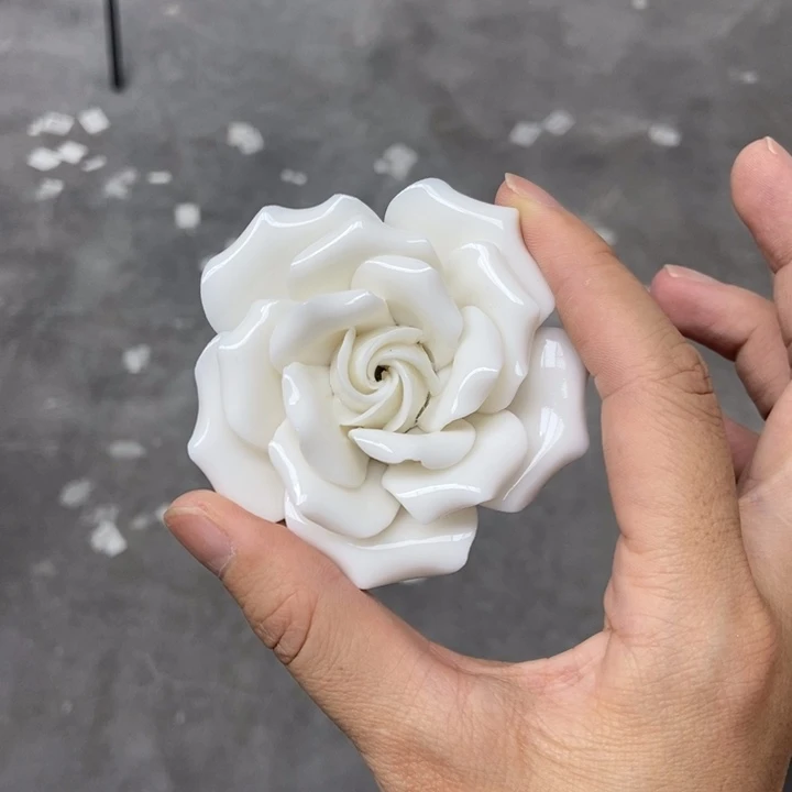 陶瓷手工制作陶瓷花10朵白色